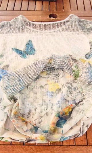Blusa Flores y Mariposas Talla XXL