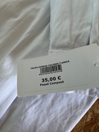 Falda Passe Compose Blanca Talla Única. NUEVA
