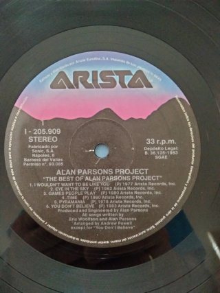 Vinilo LP The Best of The Alan Parsons Project
