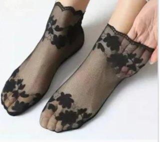 5 Pares Calcetines Tobilleros Encaje Mujer.