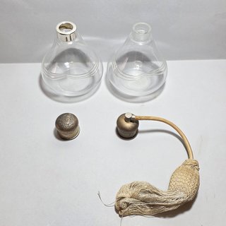 Coppia Flaconi Vintage Coperchio Argento XX Sec.