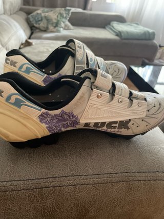 Zapatillas Ciclismo Luck Mujer Blancas Moradas