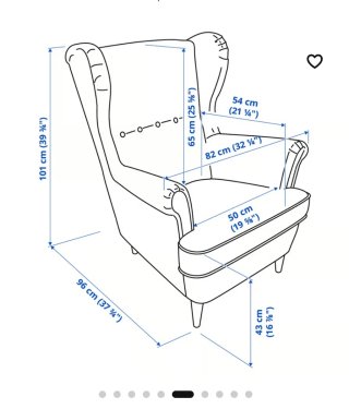 Sillón orejero Strandmon Ikea Gris