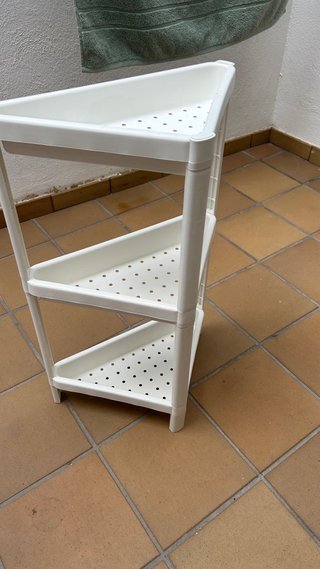 Estantería de baño esquinera blanca