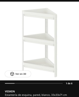 Estantería de baño esquinera blanca