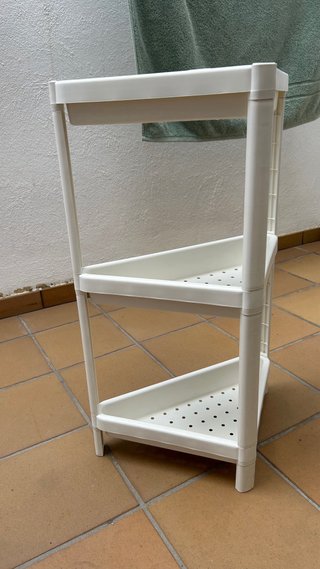 Estantería de baño esquinera blanca