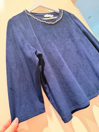 Blusa azul Naif Naif con pedrería
