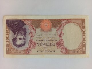 Banconota Lire 10000 Michelangelo 1962