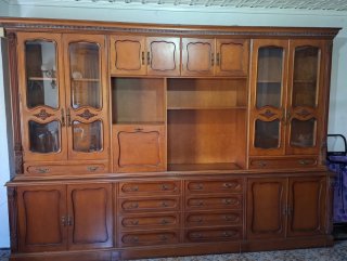 Mueble Comedor Vintage Madera y Cristal