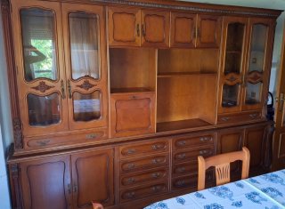 Mueble Comedor Vintage Madera y Cristal