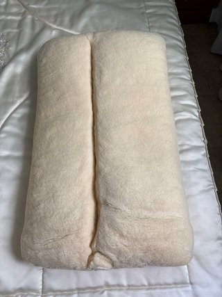 Manta/Cubrecolchón 100% Lana Beige