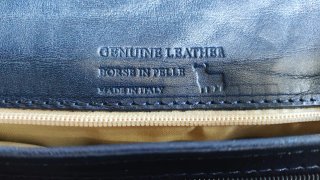 Bolso de piel auténtica azul