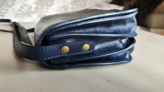 Bolso de piel auténtica azul