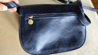 Bolso de piel auténtica azul