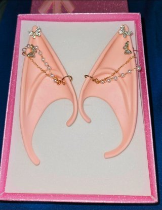 Orejas de Elfo Cosplay Disfraz Mariposa Perlas