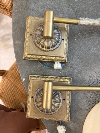 2 Lámparas Articuladas Borgia Conti Doradas