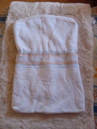 Saco manta bebé tejido blanco