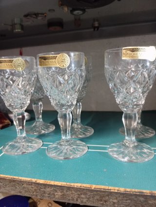 Set di liquori in cristallo intagliato BOHEMIA MADE CZE