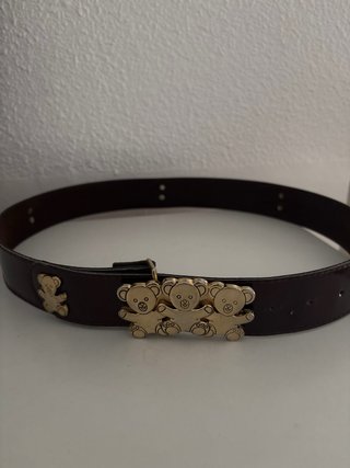 Cinturón Granate con Ositos Dorados Talla 90