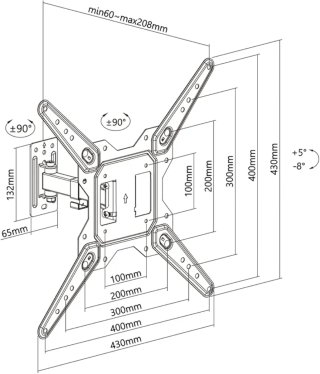 Soporte TV Aisens WT55TSE-151 Giratorio/Inclinable