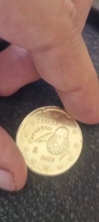 Moneda 20 céntimos con fallos