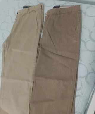 Lote 2 Pantalones Hombre Talla 40 Beige/Marrón