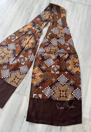 Corbata Ascot Pierre Cardin Estampada Vintage