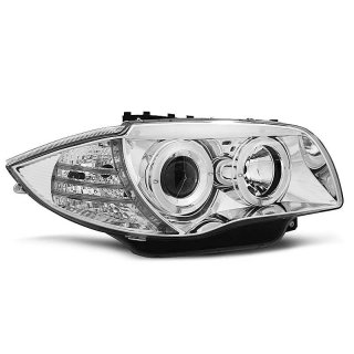 Faros delanteros Angel eyes BMW Serie 1 Fondo Crom