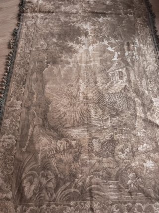 Gran tapiz francés antiguo