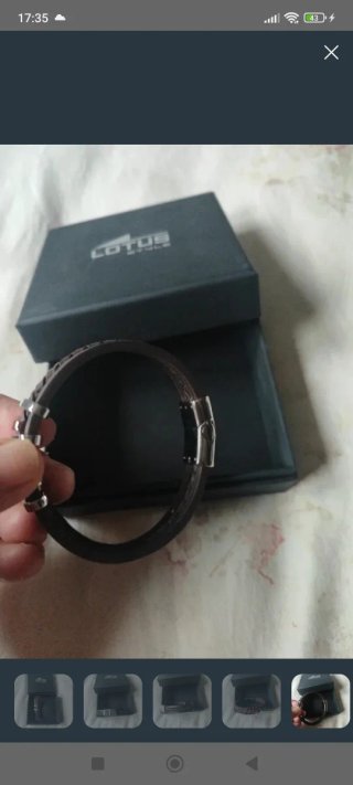 Pulsera Lotus Cuero Marrón y Plata