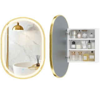 Armario Baño Espejo LED 3 Colores Dorado