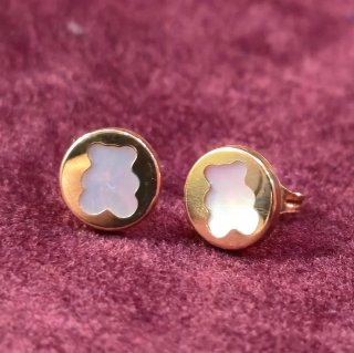 Pendientes Oso Nácar Oro 18k