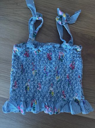 Top bambina Prenatal righe fiori tg 4/5 anni