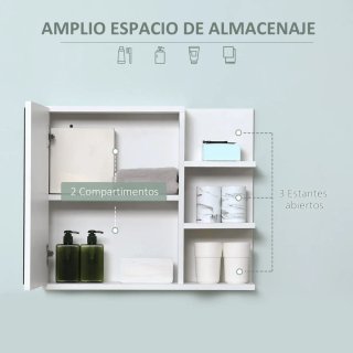 Armario Baño con Espejo y 3 Estantes