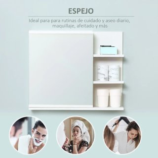 Armario Baño con Espejo y 3 Estantes