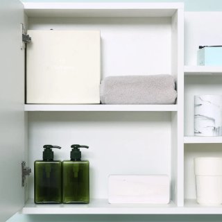 Armario Baño con Espejo y 3 Estantes