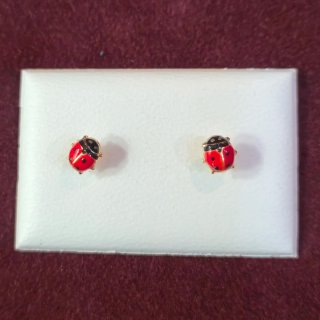 Pendientes Mariquita Oro 18k