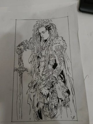 Vinilo Vikinga A4 Blanco y Negro