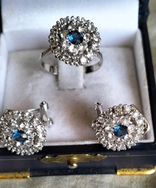 Conjunto Vintage Anillo y Pendientes