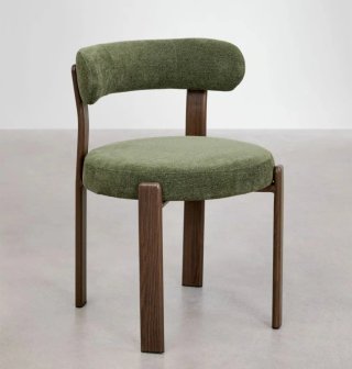 Silla Comedor SKLUM Madera y Tela Verde