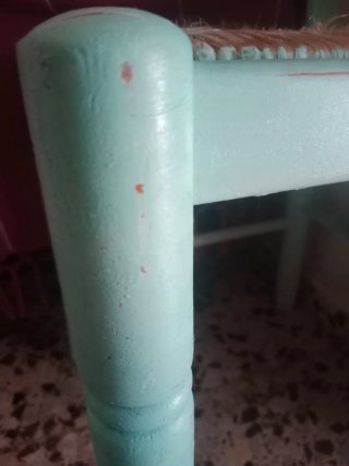 Silla anea vintage madera teal
