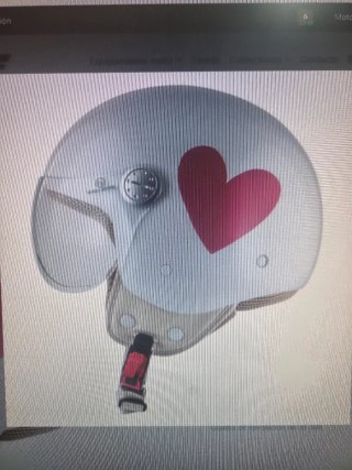 Casco Jet Blanco Corazón Rojo