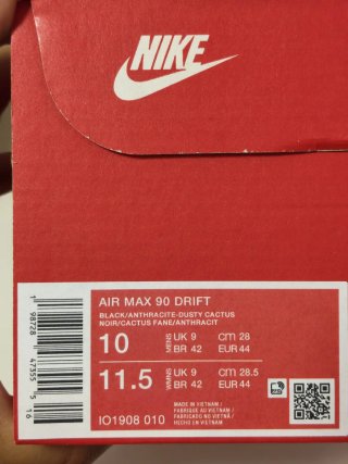 T44 Nike Air Max 90 Drift Negras