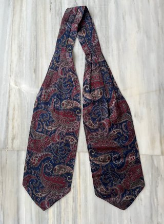Lote 4 corbatas ascot de seda vintage hombre