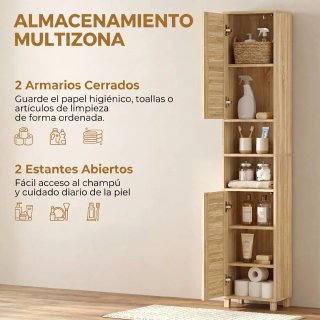 Armario Alto Baño Estantes Ajustables