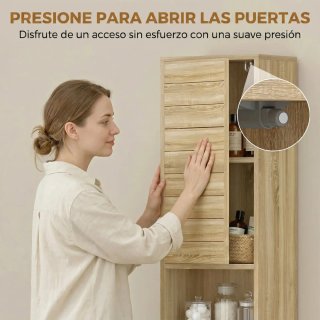 Armario Alto Baño Estantes Ajustables