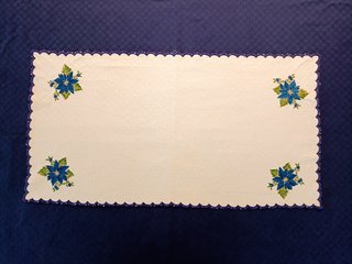 Tovaglia rettangolare blu scuro per 8