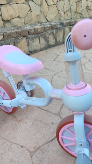 Bicicleta infantil 3 en 1 rosa y gris