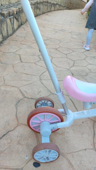 Bicicleta infantil 3 en 1 rosa y gris