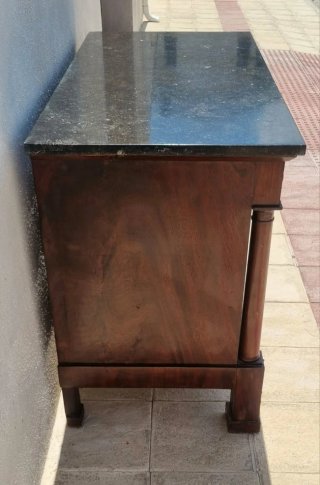 Cómoda Imperio Antigua Madera y Mármol